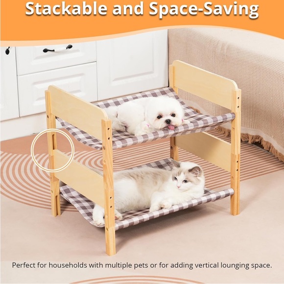 Wooden Pet Bed..Stackable..Adjustable for small animals..(NWT) - Picture 3 of 6